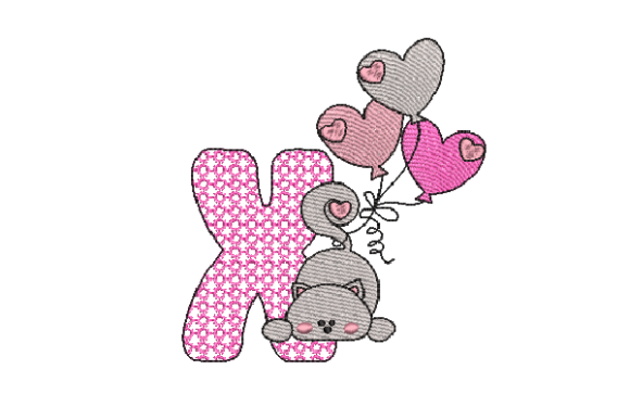 Reviewing Letter X Cat Sketch for Embroidery Projects