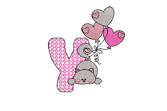 Reviewing the Letter Y Cat Sketch for Embroidery Projects